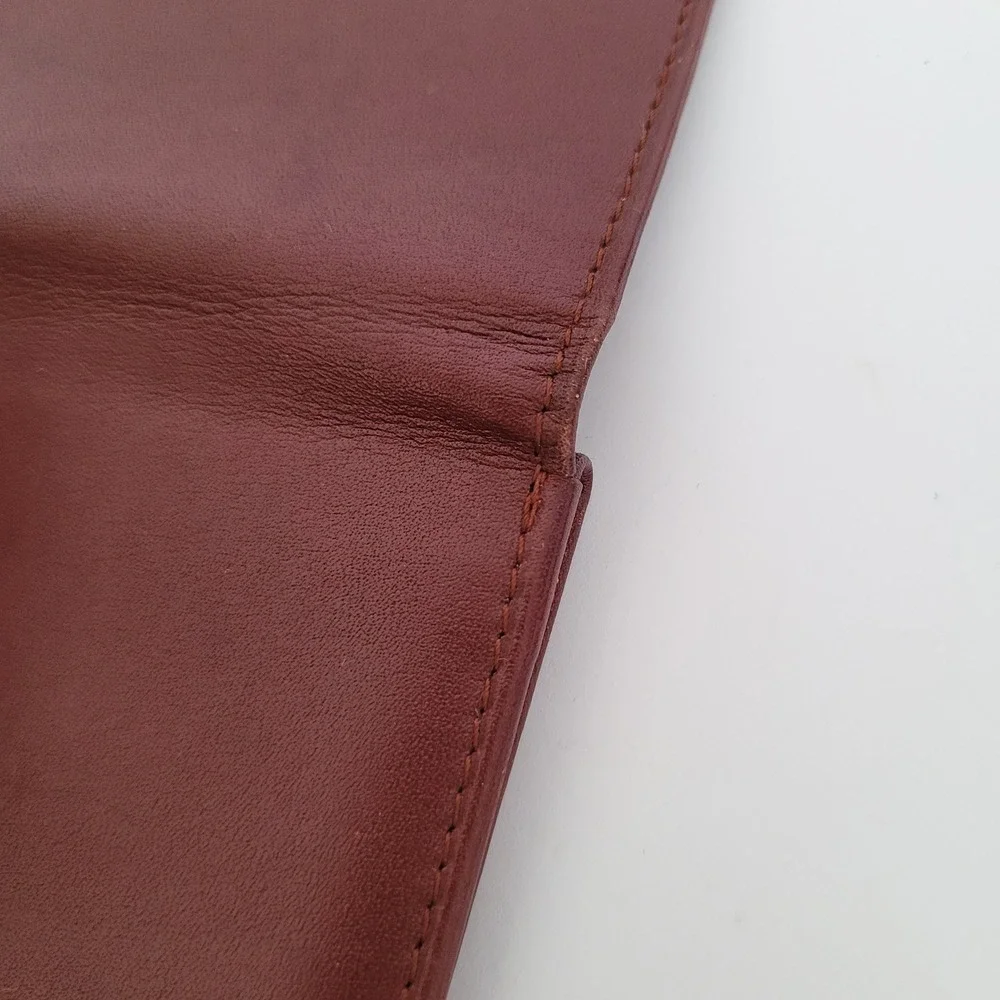 Cartier Paris Must de Cartier Burgundy Leather Card Holder Wallet Gold Corners